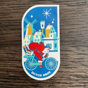Dutch Bros Sticker — Blue, Red, Teal